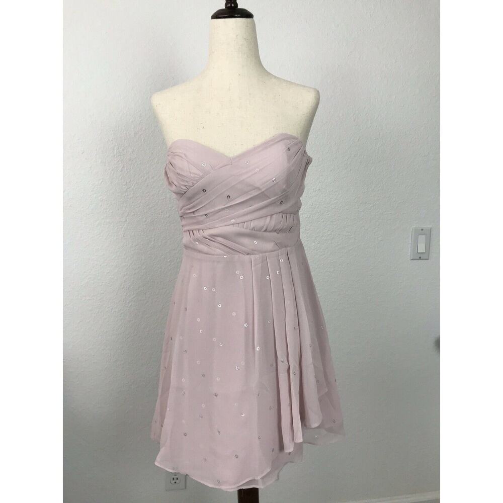 Express Metallic Print Strapless Mini Dress FLAW
